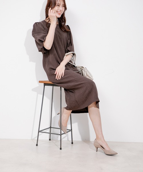 Jayro（ジャイロ）の「タンブラーブッチャーワンピース（ワンピース・レディース・ライトグリーン/ピンク/グレー/ライトグレー/ネイビー/ダークブラウン/パープル系その他・M）」の15枚目の写真