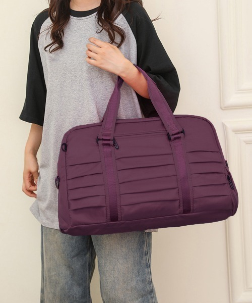Miniministore(ミニミニストア)の「トラベルバッグ 大容量フィットネスバッグ(ボストンバッグ・レディース・ダークパープル/ブルーグレー/ラベンダー/ピンク/ミント/ブラック/グレー・FREE)」の12枚目の写真