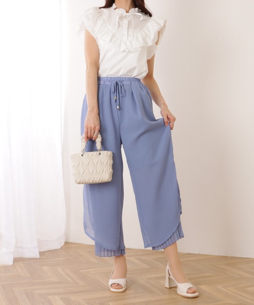 Pazdesign レイヤーハイウエストパンツ セール】クロスウエスト ハイウエストストレートパンツ（その他
