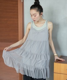 earth music&ecology | チュールミニキャミワンピース(ワンピース)