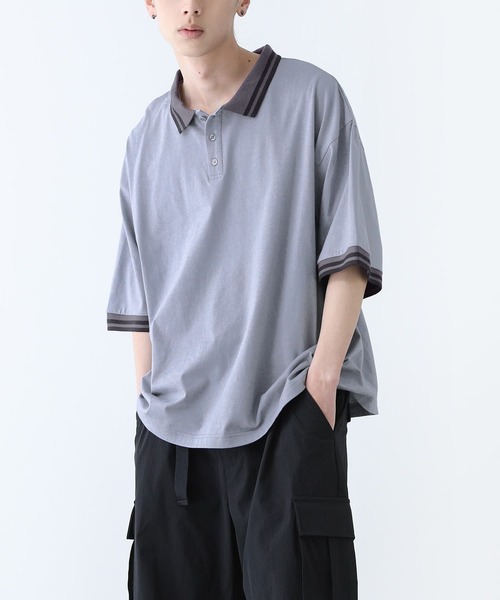 n'OrLABEL(ノアールレーベル)の「汗ジミ防止 半袖ポロシャツ(ポロシャツ・メンズ・ブラック/グレイッシュブルー・M/L)」の3枚目の写真