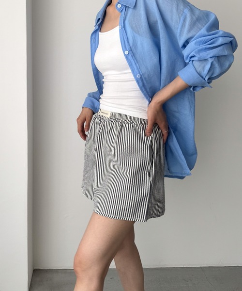 CANAL JEAN(キャナルジーン)の「El mar ストライプショートパンツ(その他パンツ・レディース・サックスブルー/グレー・ONE SIZE)」の13枚目の写真