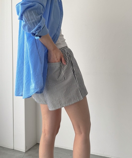 CANAL JEAN(キャナルジーン)の「El mar ストライプショートパンツ(その他パンツ・レディース・サックスブルー/グレー・ONE SIZE)」の12枚目の写真