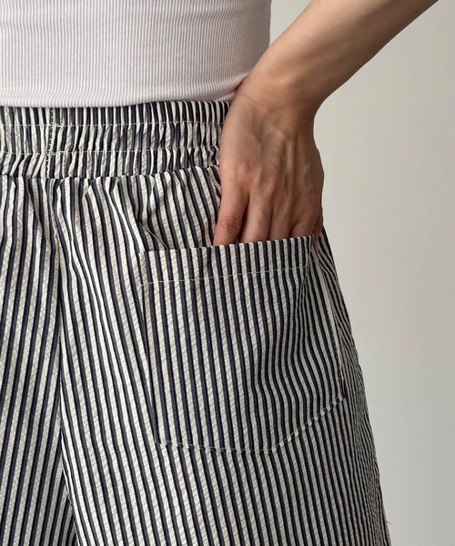 CANAL JEAN(キャナルジーン)の「El mar ストライプショートパンツ(その他パンツ・レディース・サックスブルー/グレー・ONE SIZE)」の3枚目の写真
