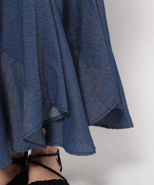 mysty woman（ミスティウーマン）の「デニムエスカルゴスカート 128883（スカート・レディース・ネイビー/ブラック・FREE）」の10枚目の写真