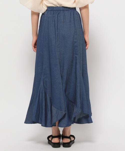 mysty woman（ミスティウーマン）の「デニムエスカルゴスカート 128883（スカート・レディース・ネイビー/ブラック・FREE）」の5枚目の写真