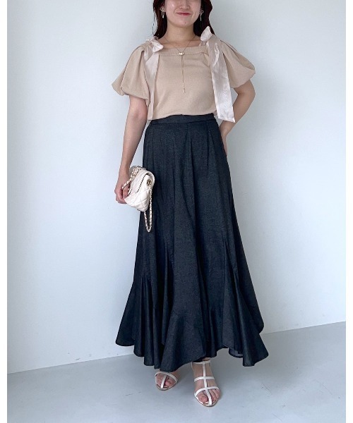 mysty woman（ミスティウーマン）の「デニムエスカルゴスカート 128883（スカート・レディース・ネイビー/ブラック・FREE）」の15枚目の写真