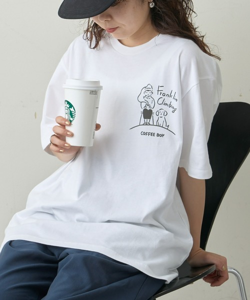 Franklin Climbing(フランクリンクライミング)の「【Franklin Climbing】×【COFFEE BOY】半袖プリントTee / WEB限定(Tシャツ/カットソー・メンズ・ホワイト系その他/ホワイト系その他2・MEDIUM/LARGE)」の1枚目の写真