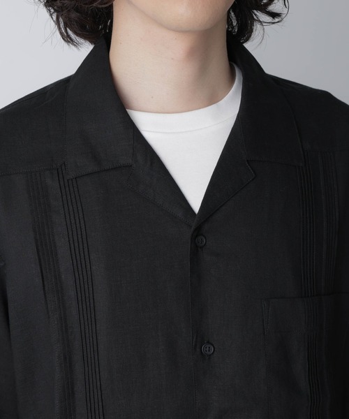 NANO universe（ナノユニバース）の「スタイリッシュキューバシャツ 半袖（シャツ/ブラウス・メンズ・ブラック/カーキ/ホワイト・L/M/S/XL）」の9枚目の写真