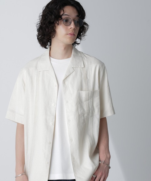 NANO universe（ナノユニバース）の「スタイリッシュキューバシャツ 半袖（シャツ/ブラウス・メンズ・ブラック/カーキ/ホワイト・L/M/S/XL）」の21枚目の写真