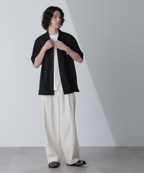 NANO universe（ナノユニバース）の「スタイリッシュキューバシャツ 半袖（シャツ/ブラウス・メンズ・ブラック/カーキ/ホワイト・L/M/S/XL）」の13枚目の写真