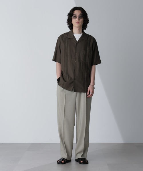 NANO universe（ナノユニバース）の「スタイリッシュキューバシャツ 半袖（シャツ/ブラウス・メンズ・ブラック/カーキ/ホワイト・L/M/S/XL）」の18枚目の写真