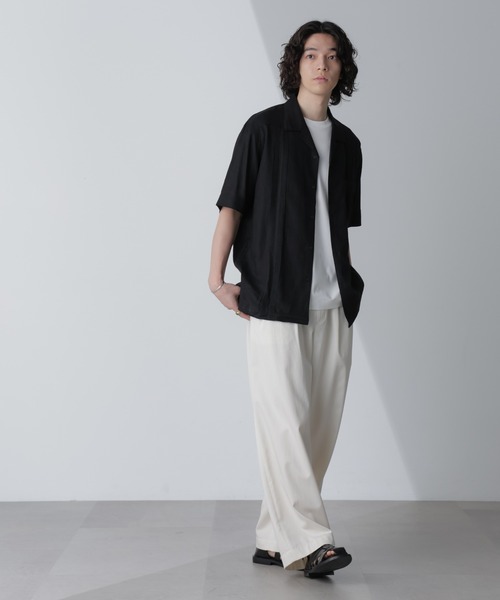 NANO universe（ナノユニバース）の「スタイリッシュキューバシャツ 半袖（シャツ/ブラウス・メンズ・ブラック/カーキ/ホワイト・L/M/S/XL）」の14枚目の写真