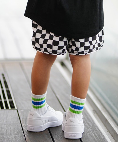 Ocean Pacific（オーシャンパシフィック）の「OP/オーピー キッズ 水着 水陸両用 トランクス チェッカーフラッグ 564406（水着・キッズ・ブラック/ネイビー・160cm/130cm/140cm/150cm）」の4枚目の写真