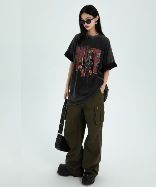 mushwear(マッシュウェア)の「niche washed old vintage short-sleeved T-shirt(Tシャツ/カットソー・メンズ・ブラック・LARGE/XX-LARGE/X-LARGE/MEDIUM)」の2枚目の写真