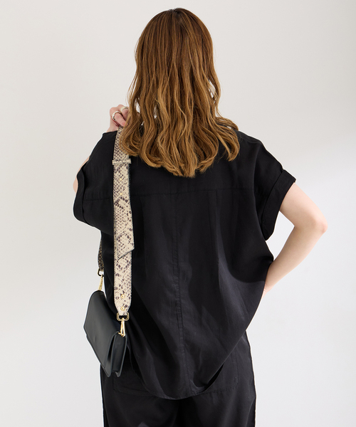 B.C STOCK(ベーセーストック)の「《追加》セルロースシャツ(シャツ/ブラウス・レディース・ブルー系その他/ブラック/アイボリー・FREE)」の13枚目の写真