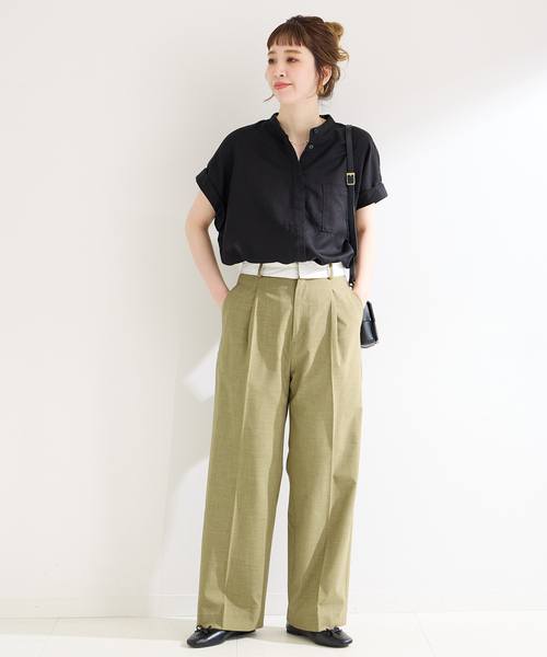 B.C STOCK(ベーセーストック)の「《追加》セルロースシャツ(シャツ/ブラウス・レディース・ブルー系その他/ブラック/アイボリー・FREE)」の16枚目の写真