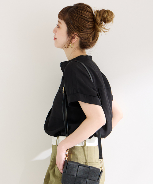 B.C STOCK(ベーセーストック)の「《追加》セルロースシャツ(シャツ/ブラウス・レディース・ブルー系その他/ブラック/アイボリー・FREE)」の21枚目の写真