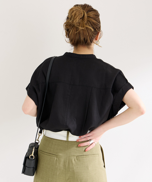 B.C STOCK(ベーセーストック)の「《追加》セルロースシャツ(シャツ/ブラウス・レディース・ブルー系その他/ブラック/アイボリー・FREE)」の22枚目の写真