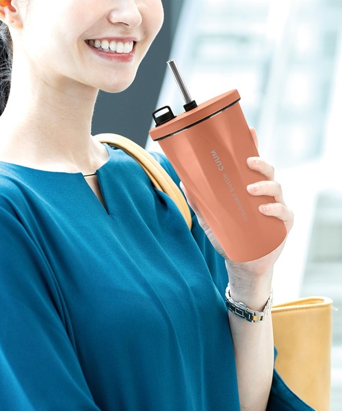 CALIFORNIA OUTFITTERS（カリフォルニア アウトフィッターズ）の「3-6A6 ストロー付き真空断熱タンブラー 600ml 蓋付き 保温 保冷 耐熱 ステンレス 持ち運び 水筒（グラス/マグカップ/タンブラー・レディース・ホワイト/オレンジ/パープル/ブルー・ONESIZE）」の6枚目の写真