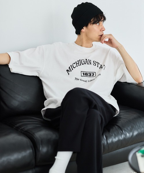 coca(coca)(コカ)の「メンズ カレッジプリントTシャツ(Tシャツ/カットソー・メンズ・ホワイト/ブラック・M/L/XL)」の12枚目の写真