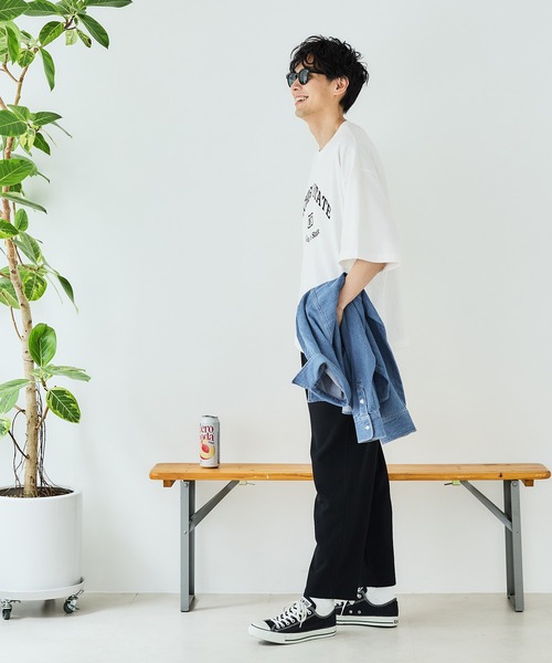 coca(coca)(コカ)の「メンズ カレッジプリントTシャツ(Tシャツ/カットソー・メンズ・ホワイト/ブラック・M/L/XL)」の3枚目の写真