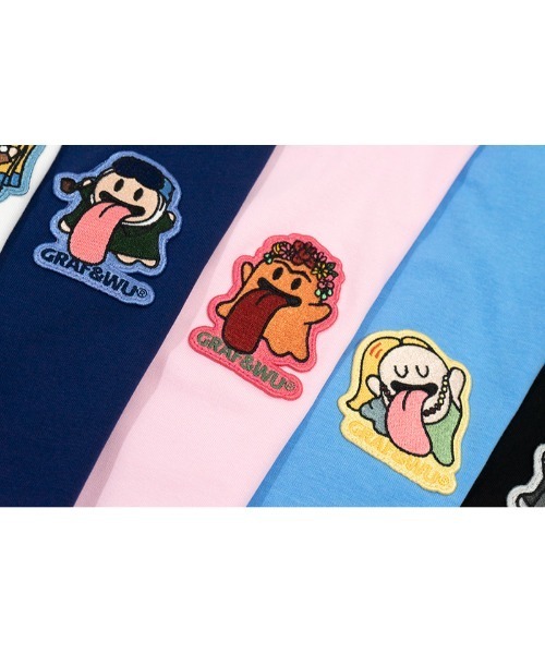 tシャツ A'GEM/9 × .kom 「GRAF＆WU/グラフアンドユー」 ワンポイントゴースト半袖カットソー レディース メンズ GRAF＆WU tシャツ A'GEM/9 × .kom「GRAF＆WU/グラフアンドウー