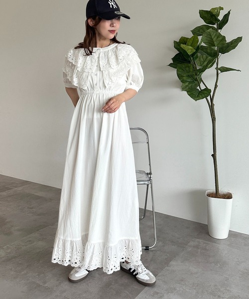 セール】襟裾レースワンピース【ZOZOTOWN限定アイテム】（ワンピース