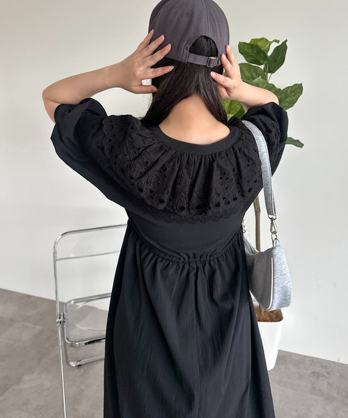 セール】襟裾レースワンピース【ZOZOTOWN限定アイテム