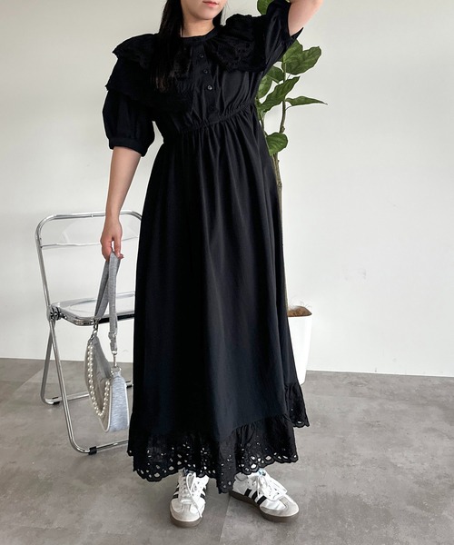 apres jour mignon(アプレジュールミニョン)の「襟裾レースワンピース【ZOZOTOWN限定アイテム】(ワンピース・レディース・オフホワイト/ブラック・MEDIUM/SMALL/X-LARGE)」の15枚目の写真