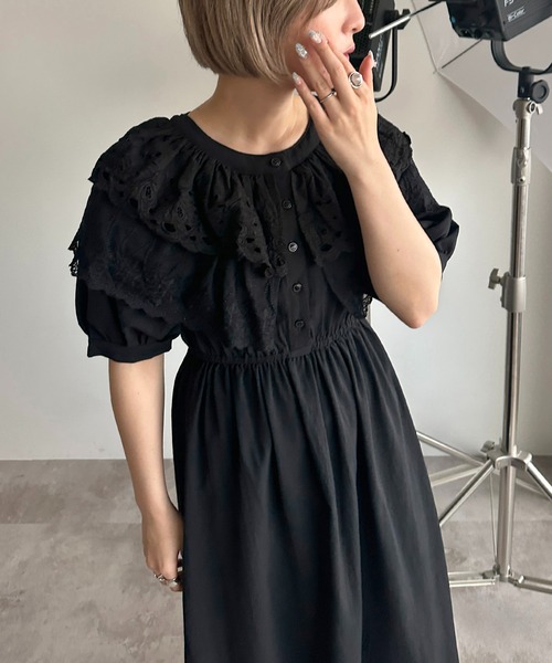 apres jour mignon(アプレジュールミニョン)の「襟裾レースワンピース【ZOZOTOWN限定アイテム】(ワンピース・レディース・オフホワイト/ブラック・MEDIUM/SMALL/X-LARGE)」の18枚目の写真