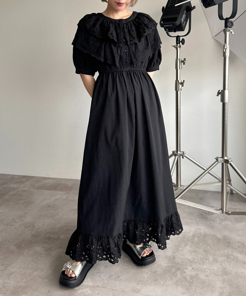 セール】襟裾レースワンピース【ZOZOTOWN限定アイテム】（ワンピース