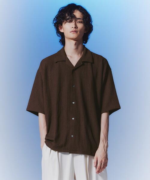 tk.TAKEO KIKUCHI(ティーケータケオキクチ)の「◆楊柳オープンカラーシャツ(シャツ/ブラウス・メンズ・ブルー/ダークブラウン/オフホワイト/ブラック・02/03)」の3枚目の写真