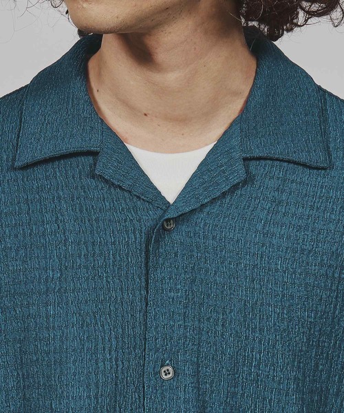 tk.TAKEO KIKUCHI(ティーケータケオキクチ)の「◆楊柳オープンカラーシャツ(シャツ/ブラウス・メンズ・ブルー/ダークブラウン/オフホワイト/ブラック・02/03)」の7枚目の写真