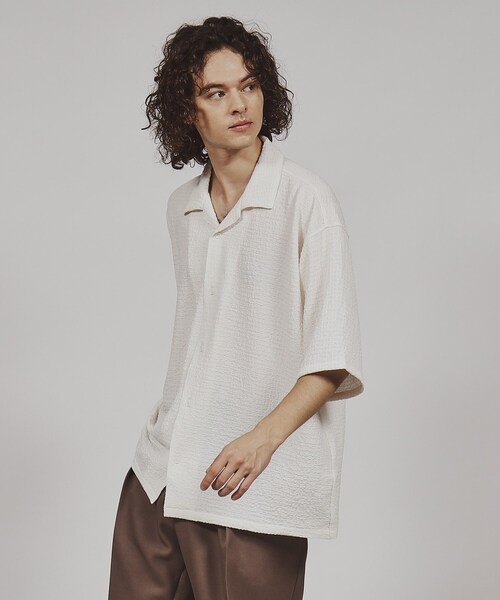 tk.TAKEO KIKUCHI(ティーケータケオキクチ)の「◆楊柳オープンカラーシャツ(シャツ/ブラウス・メンズ・ブルー/ダークブラウン/オフホワイト/ブラック・02/03)」の10枚目の写真