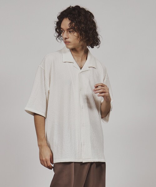 tk.TAKEO KIKUCHI(ティーケータケオキクチ)の「◆楊柳オープンカラーシャツ(シャツ/ブラウス・メンズ・ブルー/ダークブラウン/オフホワイト/ブラック・02/03)」の22枚目の写真