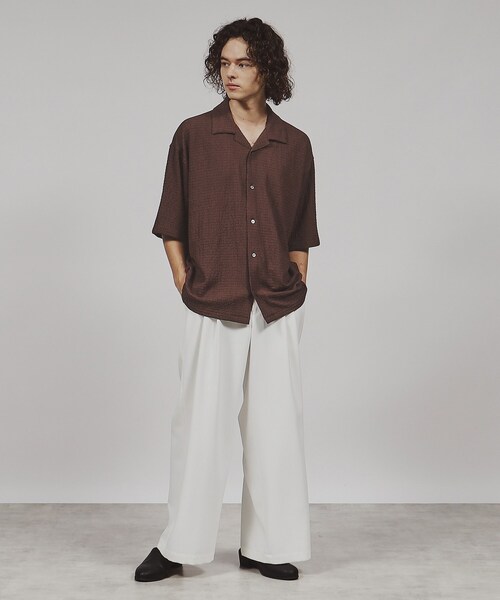 tk.TAKEO KIKUCHI(ティーケータケオキクチ)の「◆楊柳オープンカラーシャツ(シャツ/ブラウス・メンズ・ブルー/ダークブラウン/オフホワイト/ブラック・02/03)」の19枚目の写真