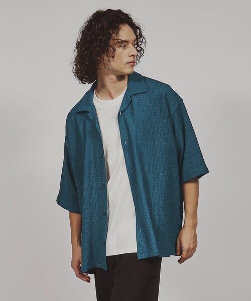 tk.TAKEO KIKUCHI(ティーケータケオキクチ)の「◆楊柳オープンカラーシャツ(シャツ/ブラウス・メンズ・ブルー/ダークブラウン/オフホワイト/ブラック・02/03)」の13枚目の写真