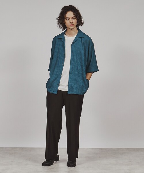 tk.TAKEO KIKUCHI(ティーケータケオキクチ)の「◆楊柳オープンカラーシャツ(シャツ/ブラウス・メンズ・ブルー/ダークブラウン/オフホワイト/ブラック・02/03)」の14枚目の写真