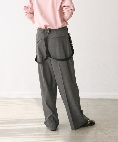 RIVE DROITE（リヴドロワ）の「【履くだけで決まる】サスペンダーセミフレアパンツ（その他パンツ・レディース・ネイビー/グレー・36/38）」の9枚目の写真