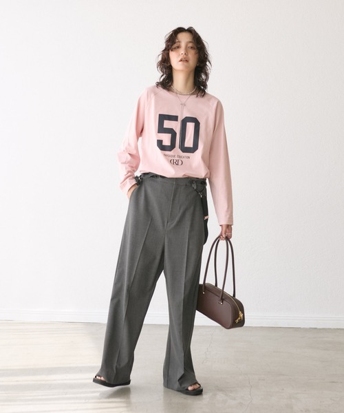 RIVE DROITE（リヴドロワ）の「【履くだけで決まる】サスペンダーセミフレアパンツ（その他パンツ・レディース・ネイビー/グレー・36/38）」の3枚目の写真