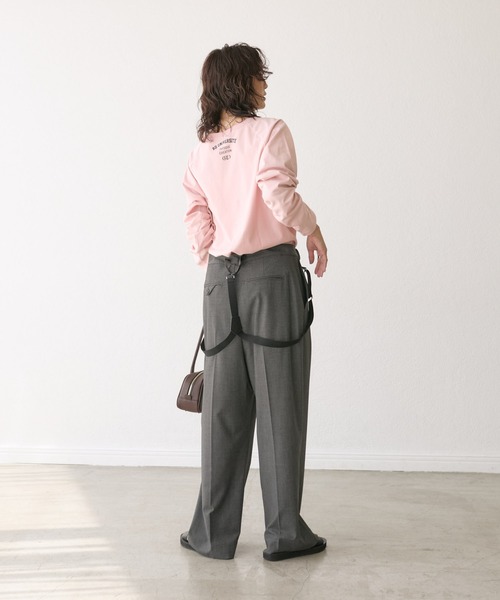 RIVE DROITE（リヴドロワ）の「【履くだけで決まる】サスペンダーセミフレアパンツ（その他パンツ・レディース・ネイビー/グレー・36/38）」の7枚目の写真