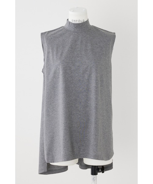 ENFOLD（エンフォルド）の「Staple天竺 スタンドネックタンクトップ（タンクトップ・レディース・チャコールグレー・38）」の4枚目の写真
