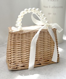 Julia Boutique | パールハンドスクエアかごバッグ/24131(かごバッグ)