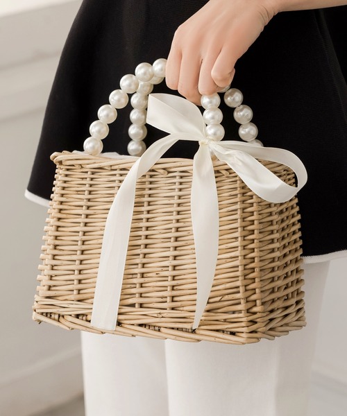 Julia Boutique(ジュリアブティック)の「パールハンドスクエアかごバッグ/24131(かごバッグ・レディース・ベージュ・ONE)」の22枚目の写真
