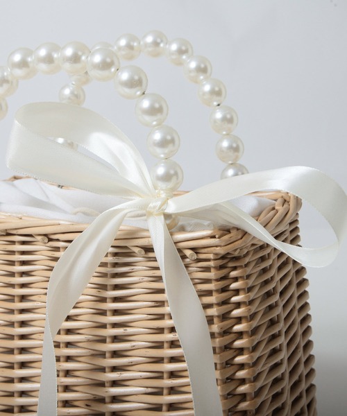 Julia Boutique(ジュリアブティック)の「パールハンドスクエアかごバッグ/24131(かごバッグ・レディース・ベージュ・ONE)」の7枚目の写真