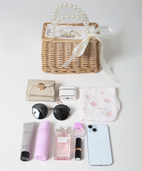 Julia Boutique(ジュリアブティック)の「パールハンドスクエアかごバッグ/24131(かごバッグ・レディース・ベージュ・ONE)」の3枚目の写真