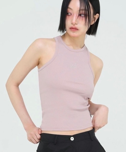 UGLY SHADOW(アグリーシャドウ)の「【Uglyshadow】BEADS MANGO SLEEVELESS / 【アグリーシャドウ】ビーズシンプルタンクトップ(タンクトップ・レディース・グレー/ピンク/ホワイト/ブラック・ONE SIZE)」の4枚目の写真