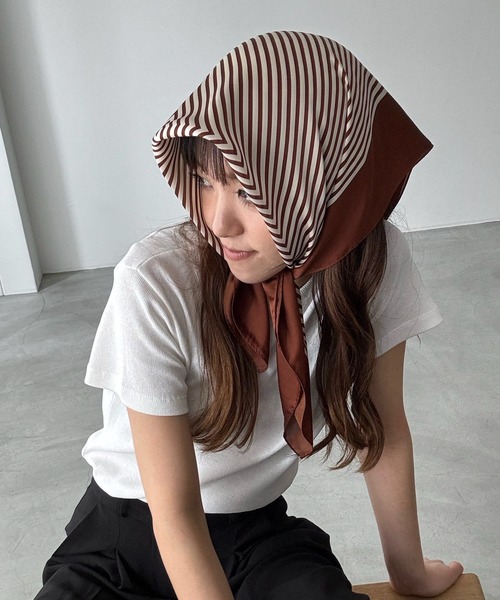 CANAL JEAN（キャナルジーン）の「diggity ストライプスカーフ（バンダナ/スカーフ）」 - WEAR [たけち] 秋冬スカーフ レディース ストライプ レイジーウィンド ロングスカーフ 多用途 暖かいスカーフ