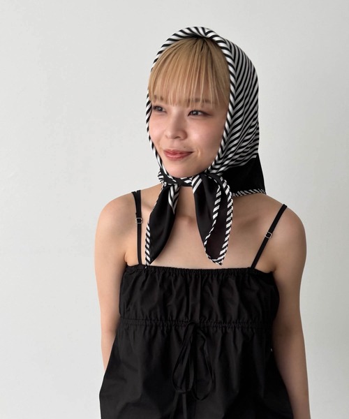 CANAL JEAN（キャナルジーン）の「diggity　ストライプスカーフ（バンダナ/スカーフ・レディース・ブラウン/ブラック・ONE SIZE）」の10枚目の写真